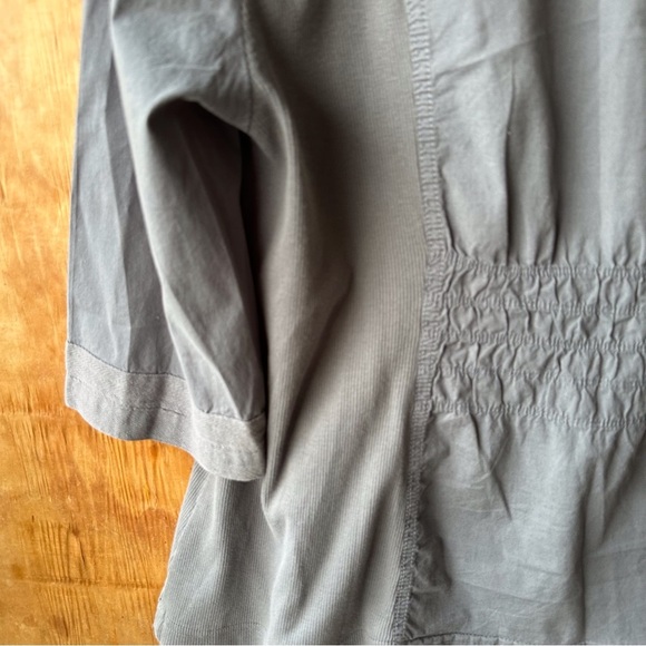 XCVI Ruched Gray 3/4 Sleeve Blazer Jacket - Picture 4 of 10